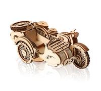 comfoyar 3D Puzzle Motorbike with Sidecar, Wooden Tricycle Motorcycle Model Kits for Adults to Build, DIY Vehicle Construction Craft Kits, Home Decor and Christmas Birthday for Men