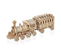 comfoyar 3D Puzzle Steam Train, Wooden Model Kits for Adult to Build, DIY Self Assembly Construction Craft Kit, Home Decor, Christmas Birthday Valentine for Men Friends