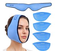 Comfpack Face Ice Pack Wrap for TMJ Relief with 4 Reusable Hot Cold Gel Packs, Wisdom Teeth Ice Pack Head Wrap for Tonsillectomy, Tooth Extraction & Teeth Removed, Oral Surgery, Cosmetic Injection