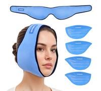 Comfpack Wisdom Teeth Ice Pack Head Wrap, Large Face Ice Pack with 4 Reusable Hot Cold Gel Packs for TMJ Relief, Jaw Pain, Face Swelling, Oral Pain, Cosmetic Injection, Tonsillectomy