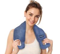 Comfpack Long Wide Microwave Heating Pad for Neck Shoulders with Moist Heat, Removable & Washable Neck Warmer for Pain Relief, Weighted Microwavable Heated Neck Wrap, Gift for Women, Men