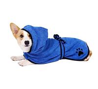 COMFPET Dog Bathrobe with Hood, Absorbent Dog Bathrobe for Drying After Bathing, Towel for Cats and Dogs of All Breeds, S (Blue)