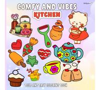 Comfy and Vibes Kitchen: Fun Kitchen Coloring Book for Kids Ages 4-8 | Bold Lines, Simple Shapes, Cute Chefs, and Tasty Food Fun.( Bold and Easy )