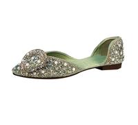 Comfy Ankle Strap Flat Sandals for Women Women's Pointed Pearl Single Shoes Korean Version Of The Spring And Autumn Fashion Shallow Mouth Soft Wege Platform Sandals Black Womens (Green,40)