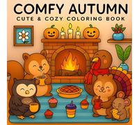 COMFY AUTUMN: Hygge Cute and Cozy Autumn Coloring Book with Animals, Pumpkins, Leaves, and Relaxing Fall Scenes.