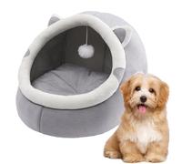 Comfy Cat Sleeping House Indoor Cat Bed Cave Removable Fur Toy | Hallway Garden Placement Cosy Resting Hiding Place Cushion