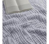 Comfy Cubs Adult Muslin Blanket King, 274 x 229 cm - Soft, Six-Layered, Lightweight, Breathable Cotton Blanket for All Seasons - Machine Washable, Stylish Home Decor - Heather