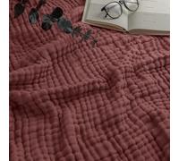 Comfy Cubs Adult Muslin Blanket Throw, 127 x 152 cm - Soft, Six-Layered, Lightweight, Breathable Cotton Blanket for All Seasons - Machine Washable, Stylish Home Decor - Wine