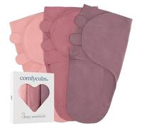 Comfy Cubs Easy Swaddle Blanket, 3 Pack - 100% Cotton Swaddle Set, Large for 3-6 Months Infants, Breathable and Durable Sleep Sack, Newborn Baby Gifts - Blush, Mauve, Mulberry
