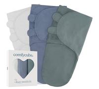 Comfy Cubs Easy Swaddle Blanket, 3 Pack - 100% Cotton Swaddle Set, Large for 3-6 Months Infantso, Breathable & Durable Sleep Sack, Newborn Baby Gifts - Stone, Nomadic Blue, Azul