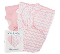 Comfy Cubs Easy Swaddle Blanket, 3 Pack - 100% Cotton Swaddle Set, Small for 0-3 Months Infants, Breathable and Durable Sleep Sack, Newborn Baby Gifts - Pink