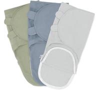 Comfy Cubs Easy Swaddle Blanket with Zipper Closure, 3 Pack - 100% Cotton Swaddle Set, Large for 3-6 Months Infants, Breathable and Durable Sleep Sack for Newborn Baby - Stone, Pacific Blue, Sage
