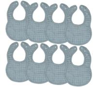 Comfy Cubs Muslin Baby Bibs Pack of 8 - Adjustable Drool Bibs with Easy Snap Closures - Soft and Highly Absorbent for Teething and Drooling - Unisex Design for Boys and Girls - Pacific Blue
