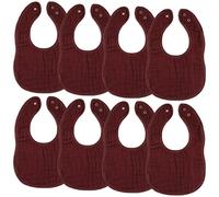Comfy Cubs Muslin Baby Bibs Pack of 8 - Adjustable Drool Bibs with Easy Snap Closures - Soft and Highly Absorbent for Teething and Drooling - Unisex Design for Boys and Girls - Wine