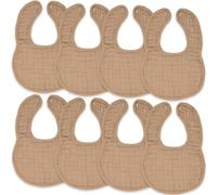 Comfy Cubs Muslin Baby Bibs Pack of 8 - Adjustable Drool Bibs with Easy Snap Closures - Soft and Highly Absorbent for Teething and Drooling - Unisex Design for Boys and Girls - Cedar