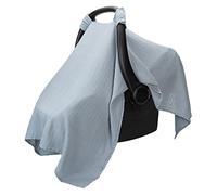 Comfy Cubs Muslin Cotton Baby Car Seat Cover - Soft, Breathable and Lightweight Infant Car Seat Cover - Designed in The US, Canopy for Sun Protection - Large Baby Travel Essentials - Pacific Blue