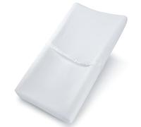Comfy Cubs Muslin Fitted Changing Mat Cover - 100% Cotton, Soft & Breathable, Universal Fit Baby Changing Pad Cover for Flat & Curved Mats - Machine Washable & Gentle on Baby’s Skin - White
