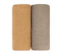 Comfy Cubs Muslin Swaddle Blankets Pack of 2-119 x 119 cm, Soft Cotton Baby Blanket Set, Large Swaddling Wraps for Newborns - Self-Soothing Baby Swaddle - Cedar & Caramel