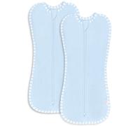 Comfy Cubs Swaddle Blanket Baby Girl Boy Easy Zipper Wrap 2 Pack Newborn Infant Sleep Sack (Small 0-3 Months, Blue)