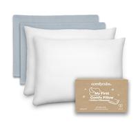 Comfy Cubs Toddler Pillow with Cotton Pillowcase, 2 Pack - 33 cm x 46 cm - Travel & Sleep Support for Kids - Soft, Cosy, Lightweight & Breathable Baby Pillow Designed in the US - Pacific Blue