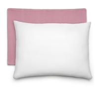 Comfy Cubs Toddler Pillow with Cotton Pillowcase, 33 cm x 46 cm - Travel & Sleep Support for Kids - Lightweight, Breathable Microfiber Fill - Soft & Cosy Baby Pillow Designed in the US - Mauve