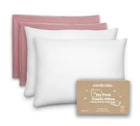Comfy Cubs Toddler Pillow with Muslin Pillowcase, 2 Pack - 33 cm x 46 cm - Travel & Sleep Support for Kids - Soft, Cosy, Lightweight & Breathable Baby Pillow Designed in the US - Mauve