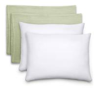 Comfy Cubs Toddler Pillow with Muslin Pillowcase, 2 Pack - 33 cm x 46 cm - Travel & Sleep Support for Kids - Soft, Cosy, Lightweight & Breathable Baby Pillow Designed in the US - Sage