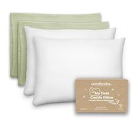 Comfy Cubs Toddler Pillow with Muslin Pillowcase, 2 Pack - 33 cm x 46 cm - Travel & Sleep Support for Kids - Soft, Cosy, Lightweight & Breathable Baby Pillow Designed in the US - Sage