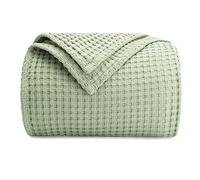 Comfy Cubs Waffle Blanket Queen, 229 cm x 229 cm - Lightweight & Breathable, 100% Cotton Blanket - Soft Waffle Weave for All Seasons - Luxurious & Cozy Layer for Couch, Sofa, or Bed - Sage