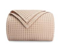 Comfy Cubs Waffle Blanket Throw, 127 cm x 152 cm - Lightweight & Breathable, 100% Cotton Blanket - Soft Waffle Weave for All Seasons - Luxurious & Cozy Layer for Couch, Sofa, or Bed - Blush