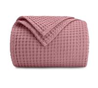 Comfy Cubs Waffle Blanket Twin, 229 cm x 168 cm - Lightweight & Breathable, 100% Cotton Blanket - Soft Waffle Weave for All Seasons - Luxurious & Cozy Layer for Couch, Sofa, or Bed - Mauve