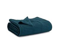 Comfy Cubs Waffle Weave Baby Blanket - 102 x 102 cm Cotton Blanket with Textured Design - Designed in the US, Lightweight Soft and Cosy Cover for Newborn, Toddlers, Boys & Girls - Neptune