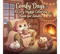 Comfy Days: A Cozy Hygge Coloring Book for Adults: 40 Bold and Easy Cute Animal Illustrations Featuring Hygge Moments, Cottagecore Scenes, and Kawaii Characters for Stress Relief and Relaxation