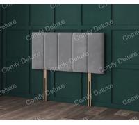Comfy Deluxe 4Ft6 Double Cream Soft Teddy Fabric 5 Panel 26Inch Headboard