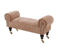 Comfy Deluxe Beige Naples Velvet Lounge Chaise Stool
