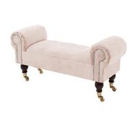 Comfy Deluxe Cream Naples Velvet Lounge Chaise Stool