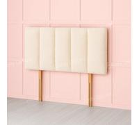 Comfy Deluxe Cream Teddy Boucle 5 Panel Fabric 4Ft Small Double Headboard 26Inch