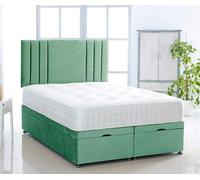 Comfy Deluxe Duck Egg Plush Foot Lift Ottoman Bed With Memory Spring Mattress And Vertical Headboard 2Ft6 Small Single