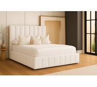 Comfy Deluxe James 6Ft Super King White Plush Solid Base Bed Frame Only