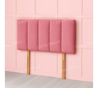 Comfy Deluxe Pink Teddy Boucle 5 Panel Fabric 4Ft6 Double Headboard 20Inch