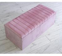 Comfy Deluxe Plush Velvet Apollo Ottoman Box Black