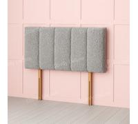 Comfy Deluxe Silver Teddy Boucle 5 Panel Fabric 4Ft6 Double Headboard 20Inch