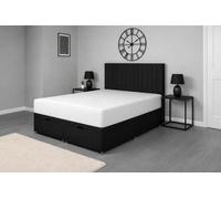 Comfy Deluxe Small Double 4Ft Black Apollo Plush Foot Lift Ottoman Bed Set