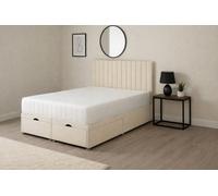 Comfy Deluxe Super King 6Ft Cream Apollo Plush Foot Lift Ottoman Bed Set