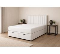 Comfy Deluxe Super King 6Ft White Apollo Plush Foot Lift Ottoman Bed Set Headboard And Mattress