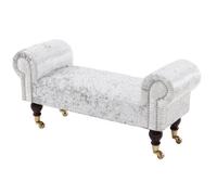 Comfy Deluxe White Crushed Velvet Lounge Chaise