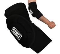 Comfy Elbow Pads, CE SATRA Approved, Muay Thai MMA Kickboxing Sparring Elbow Guard, Martial Arts Striking, Volleyball Wrestling Basketball Adjustable MTB Compression Padded Sleeves (Black)