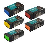 Comfy Erasers, Black, Pack of 5, Medium, Soft Rubber Pencil Erasers Multipack, Perfect for School Office Home Everyday Use, iZOFAX Black Ball Pen