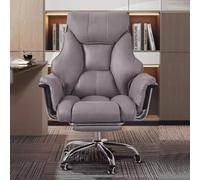 Comfy Executive Office Desk Chair,Big Boss Chair High Backrest, Ergonomic Task Chair Leather Upholstered Chair Swivel,Height Adjustable Armchair,Latex Seat Padding (Color : Grey/B)
