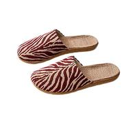 Comfy Flat Sandals for Women Walking Sandals UK Unisex Print Slide Slippers Breathable Woven Indoor Slippers With Non Sole for Men And Women White Leather Wege Ladies Sandles Size 7 (Red,5.5)